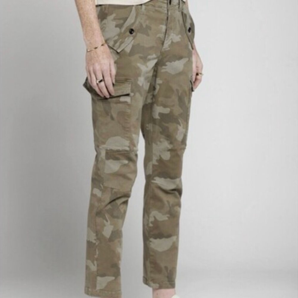 Current Elliott Bayonette Slim Cargo Ankle Pant Women Size 29 Sage Camo